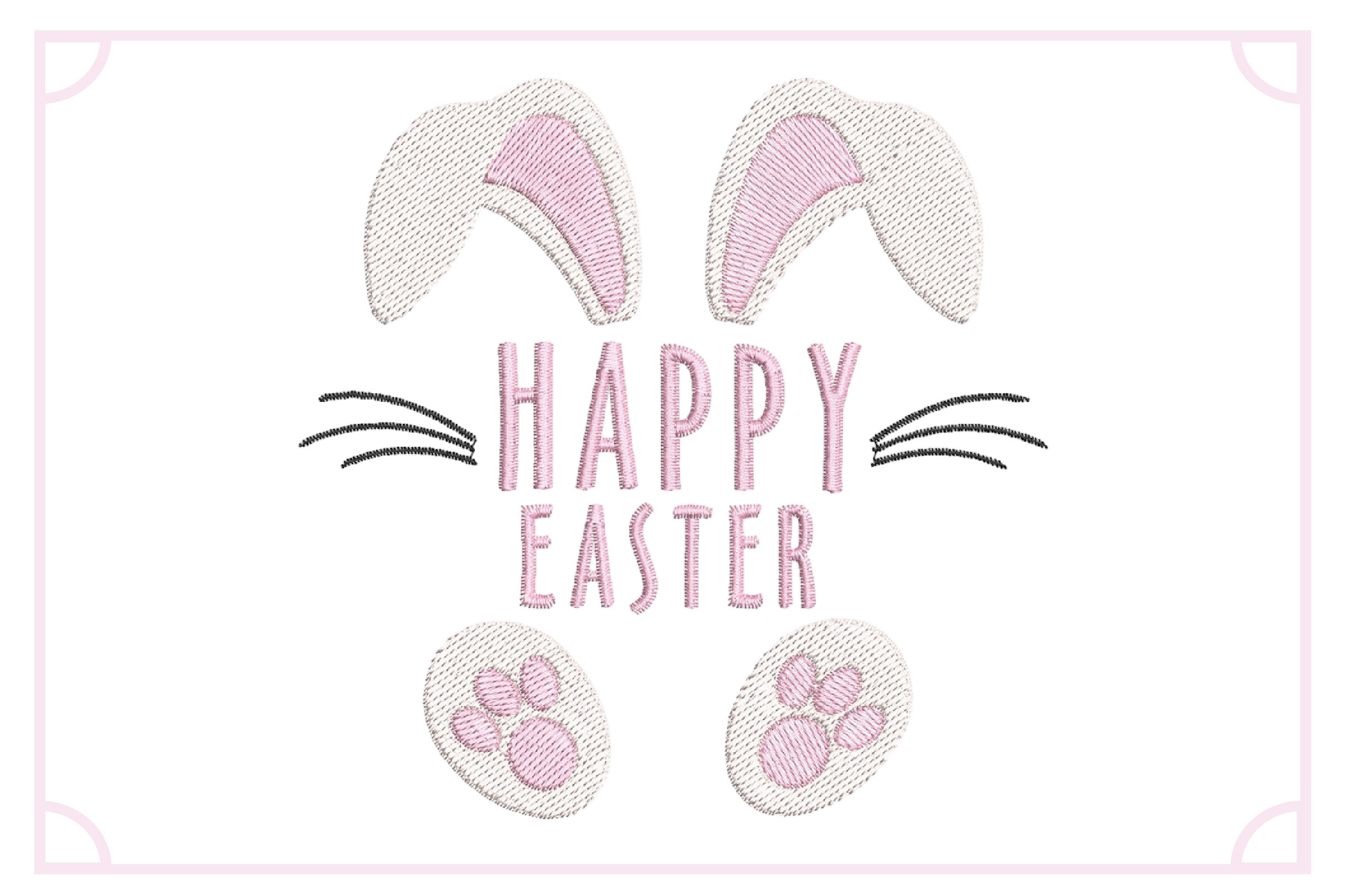 Happy Easter Bunny Embroidery Design