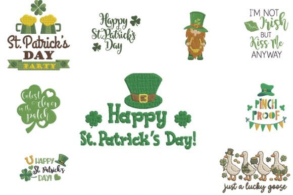 Happy St. Patrick's Day Embroidery Bundle