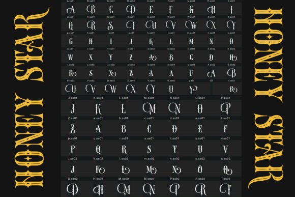 Honey Star Font PNG with transparent background - Preview 5