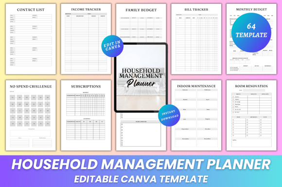 Household Management Planner Canva Kdp