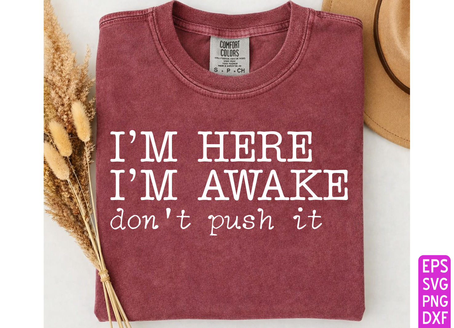I’m Here I’m Awake Don’t Push It Svg Png Graphic by Trendy Design House ...