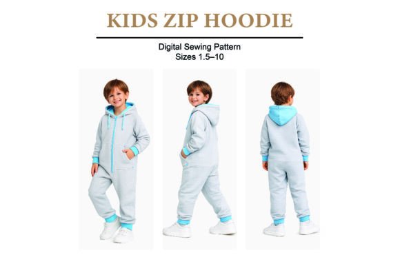 Kids Zip Hoodie Jumpsuit Sewing Pattern