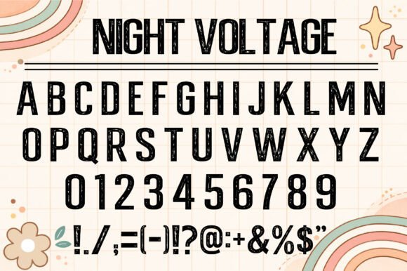 Night Voltage Font PNG with transparent background - Preview 1