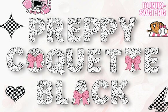 Preppy Coquette Black Color Fonts Font By ProFonts