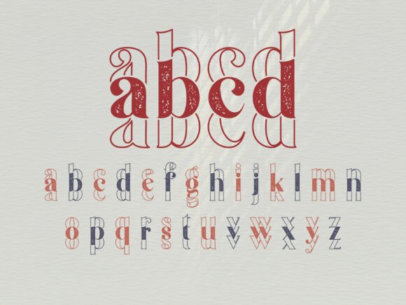 Real Stacked Retro Font PNG with transparent background - Preview 1