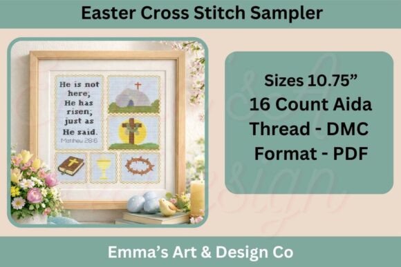 Religious Easter Sampler Cross Stitch