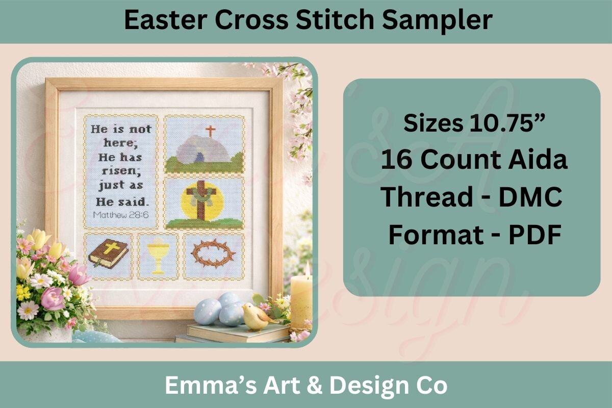 Religious Easter Sampler Cross Stitch