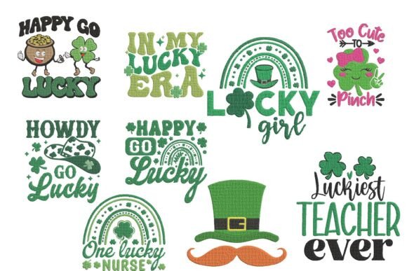 St Patricks Day Lucky Embroidery Bundle