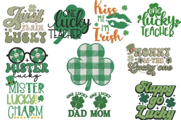 St Patricks Day Lucky Shamrock Embroider