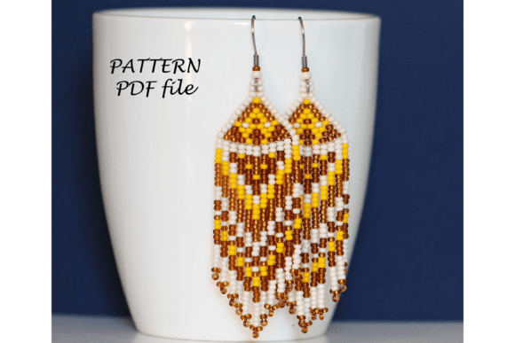 Yellow Fringe Earrings Bead Pattern