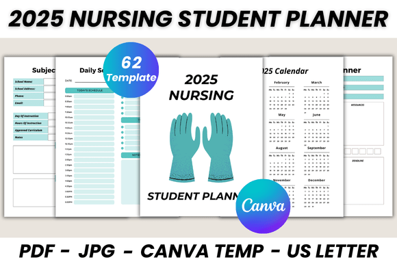 2025 Nursing Student Planner Canva