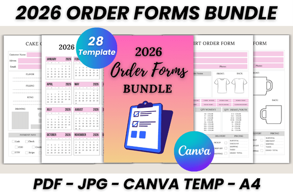 2026 Order Forms Bundle Canva Template Gráfico Canva Por DIGITAL PRINT BOX