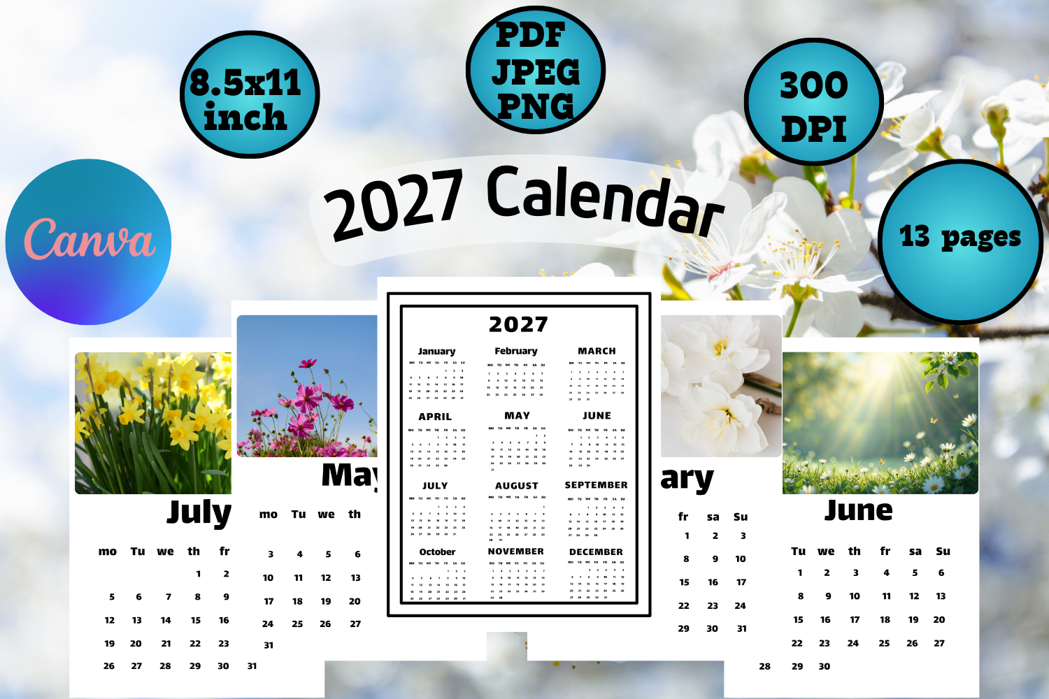 2027 Calendar Templates with Images 2