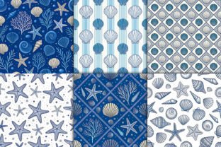 Coastal Blue Seashell Seamless Pattern Graphic by Vectornest12 ...
