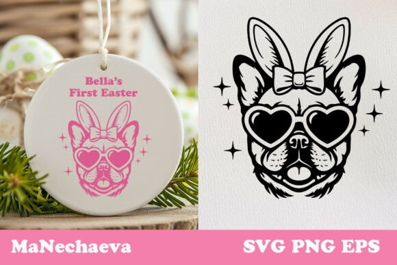 Cute French bulldog Easter SVG with bunny ears for toddler shirts and pastel mugs