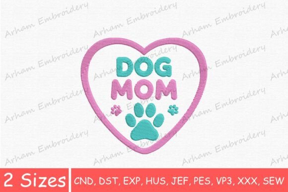Dog Mom Heart Paw