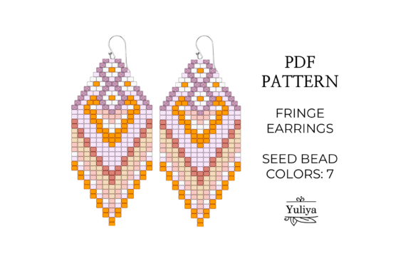 Fringe Earrings Pattern Brick Stitch