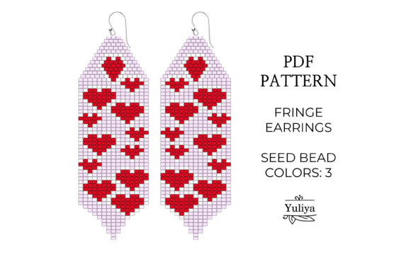 Fringe Earrings Pattern Brick Stitch