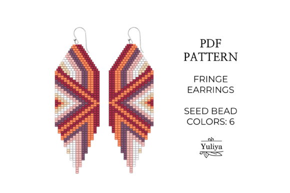 Fringe Earrings Pattern Brick Stitch