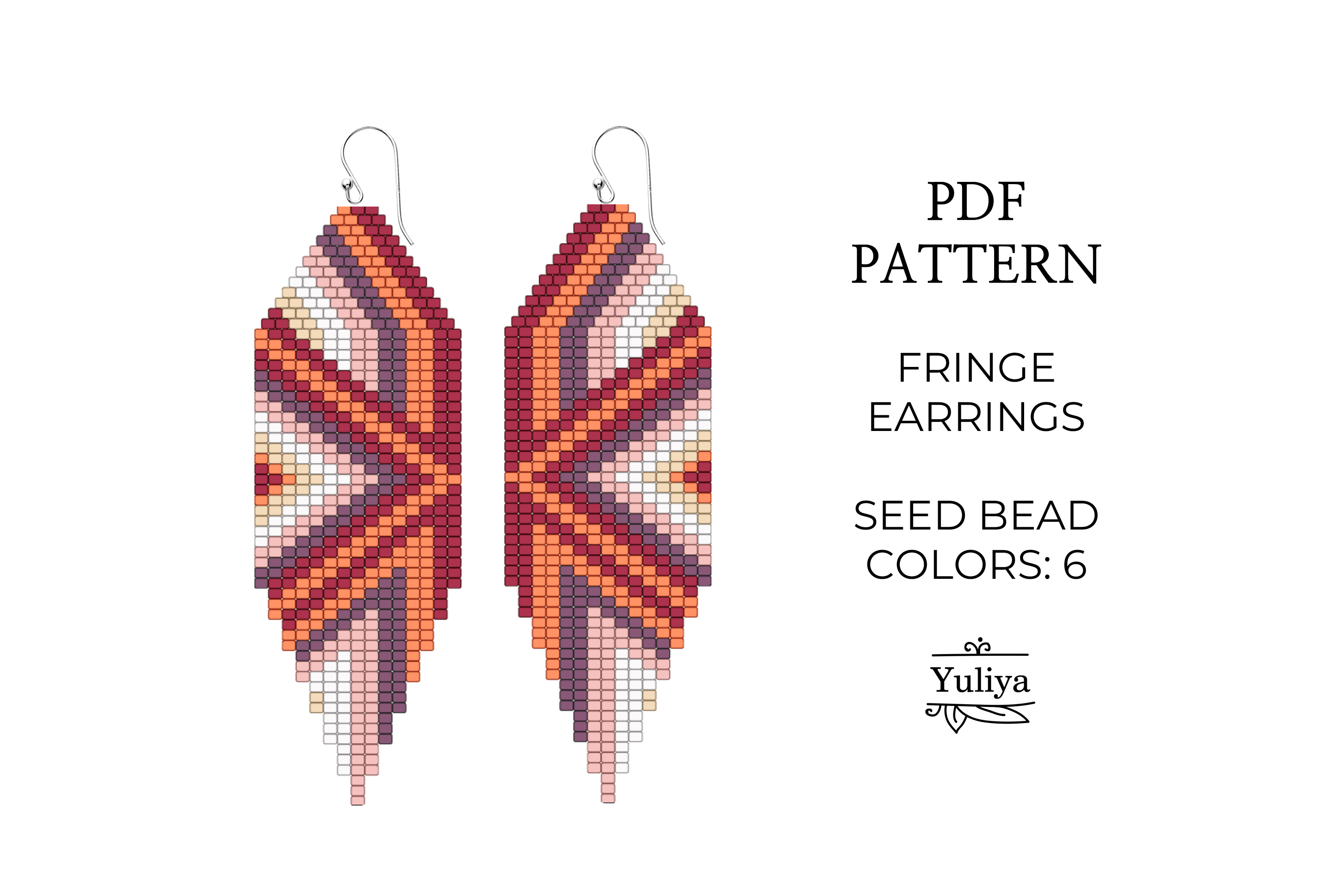 Fringe Earrings Pattern Brick Stitch