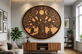 Laser Cut Moon Tree Wall Art SVG Bundle · Creative Fabrica