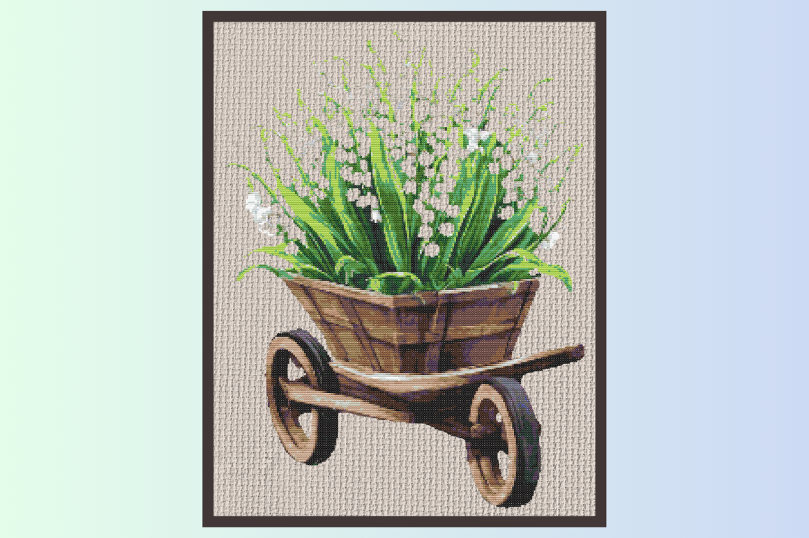 Lily of the Valley Cart Cross Stitch