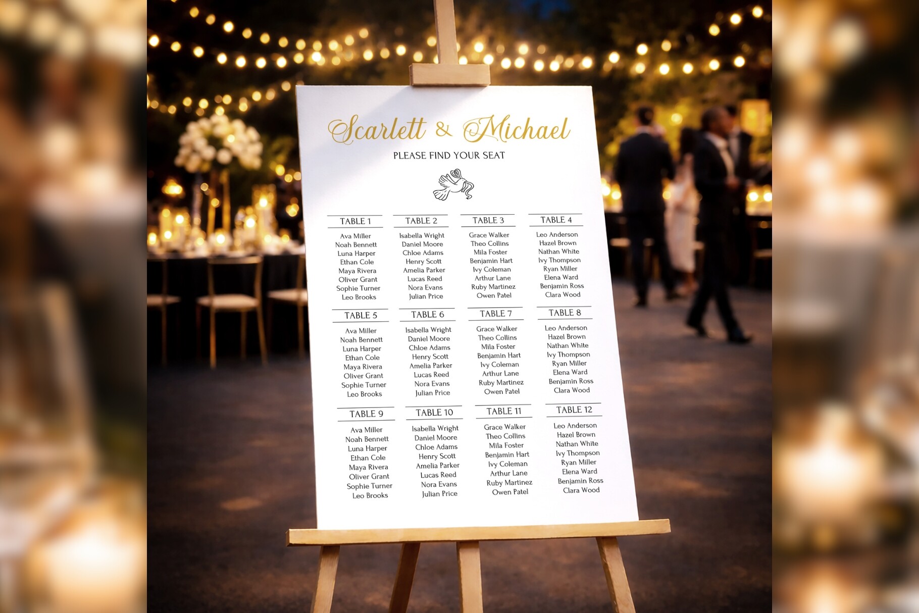 Luxury Seating Chart - Table Canva Bd004