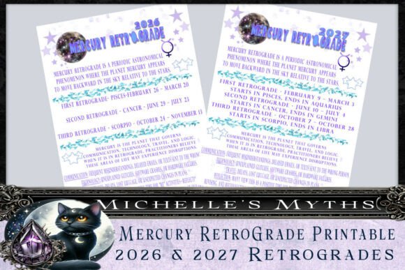 Mercury Retrograde Printable 2026 & 2027