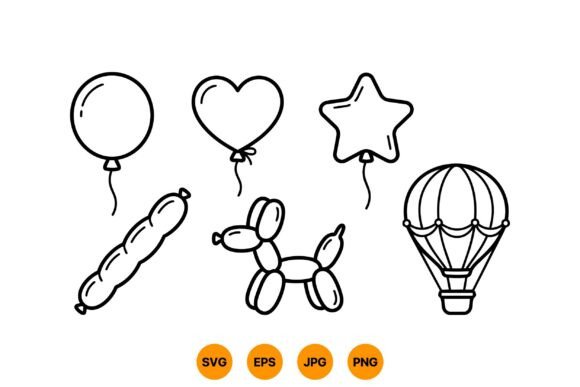 Party Balloon SVG Clipart Pack Graphic Illustrations By DesignVectx