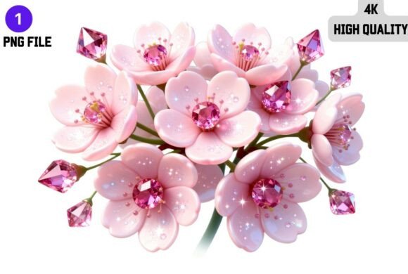 Pink Cherry Blossoms with Pink