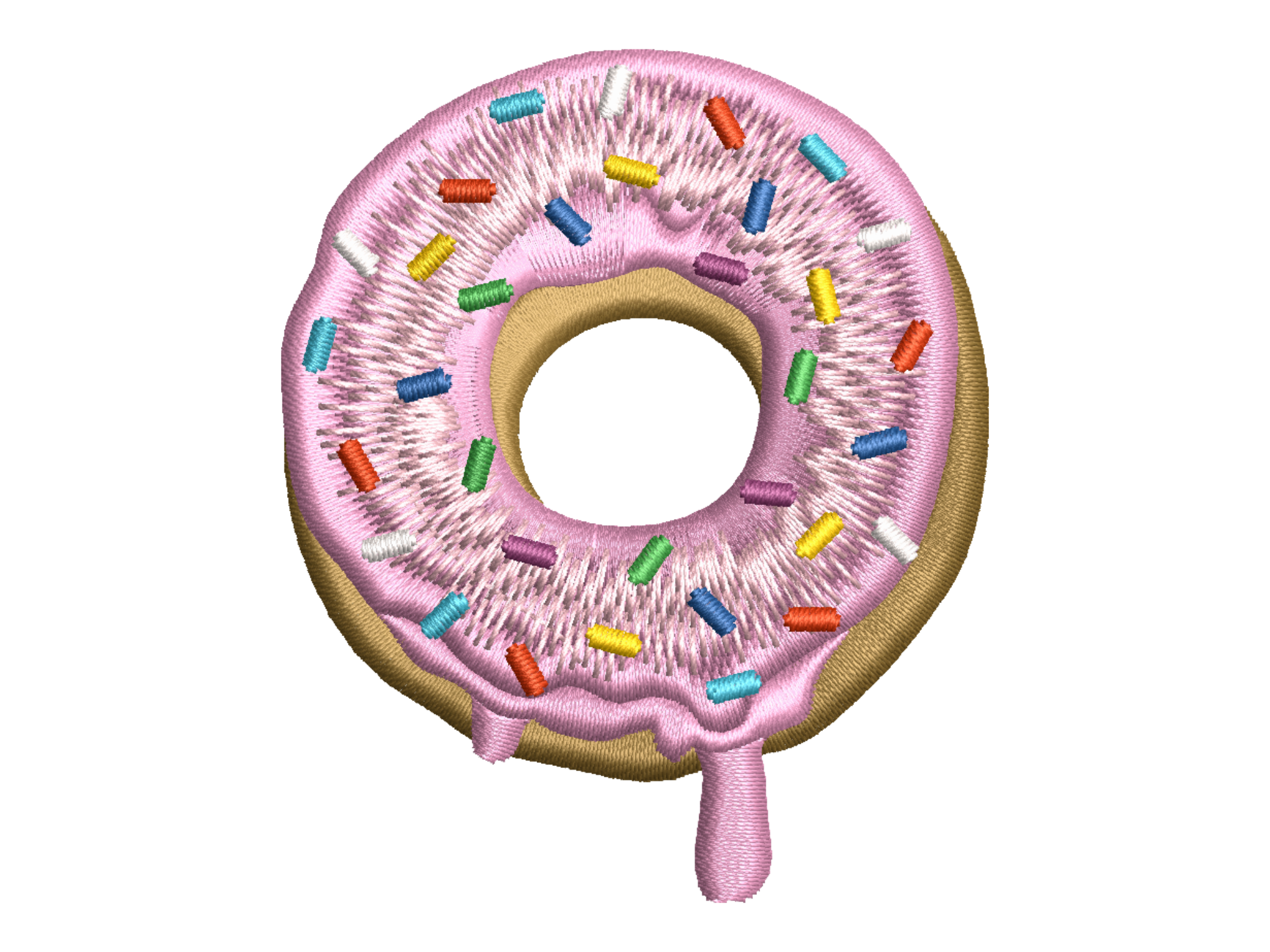 Pink Donut Dessert Embroidery