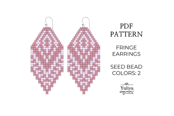 Pink Fringe Earrings Pattern PDF
