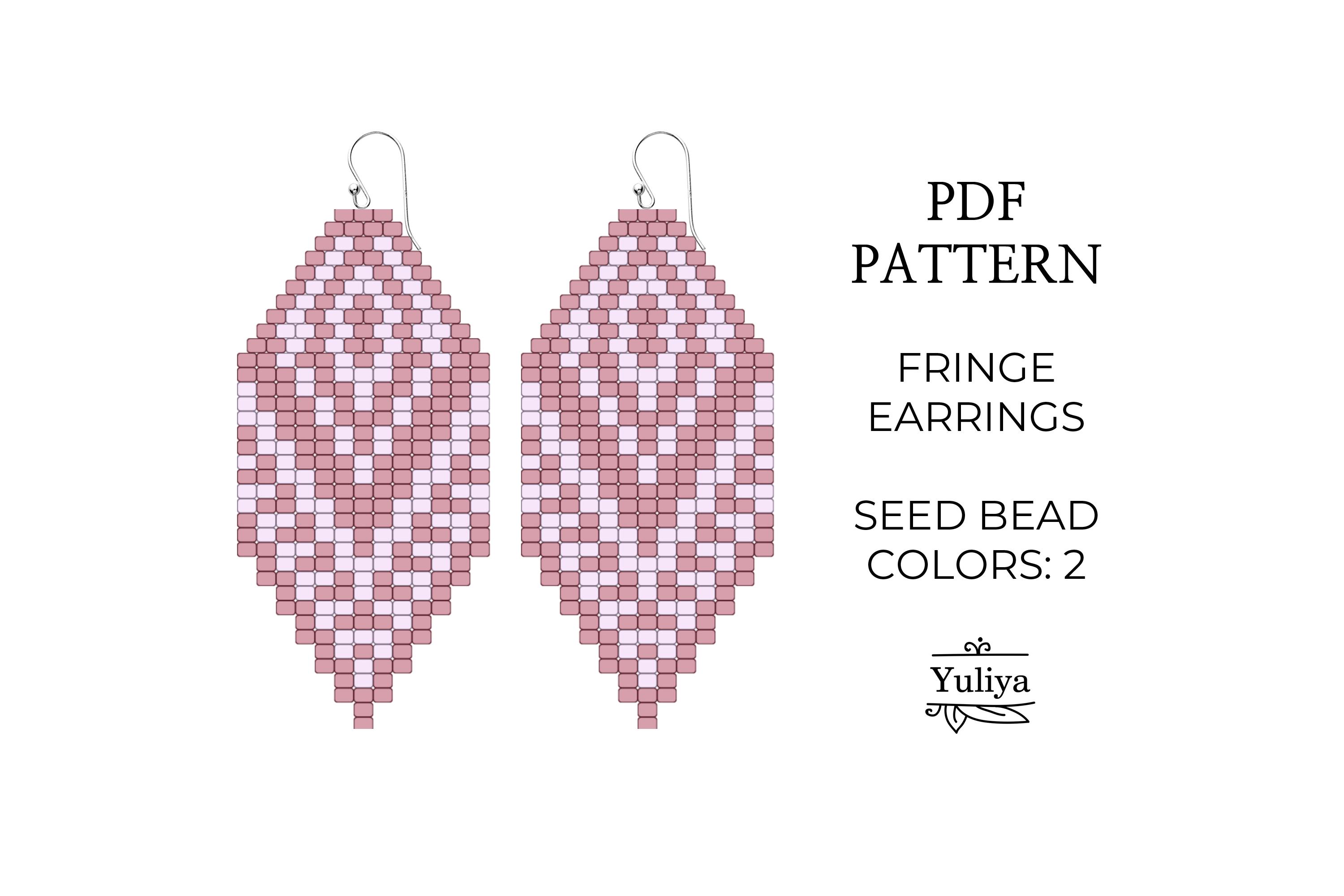 Pink Fringe Earrings Pattern PDF