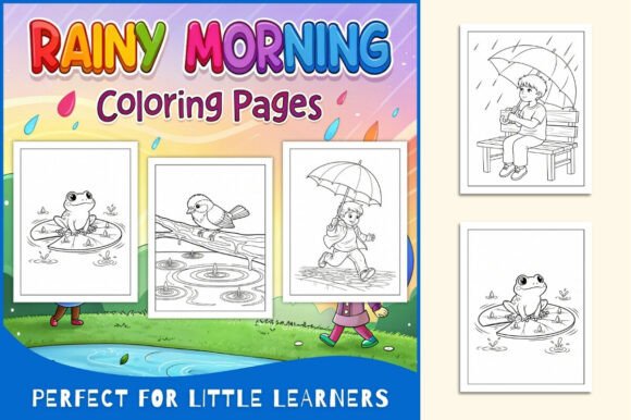 Rainy Morning Coloring Pages for Kids