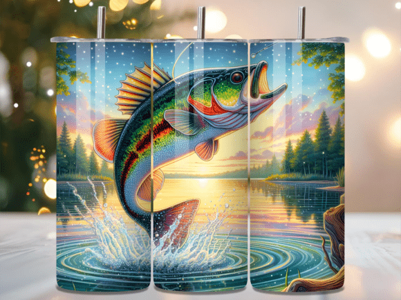 Scenic Nature Bass Fish Tumbler Wrap