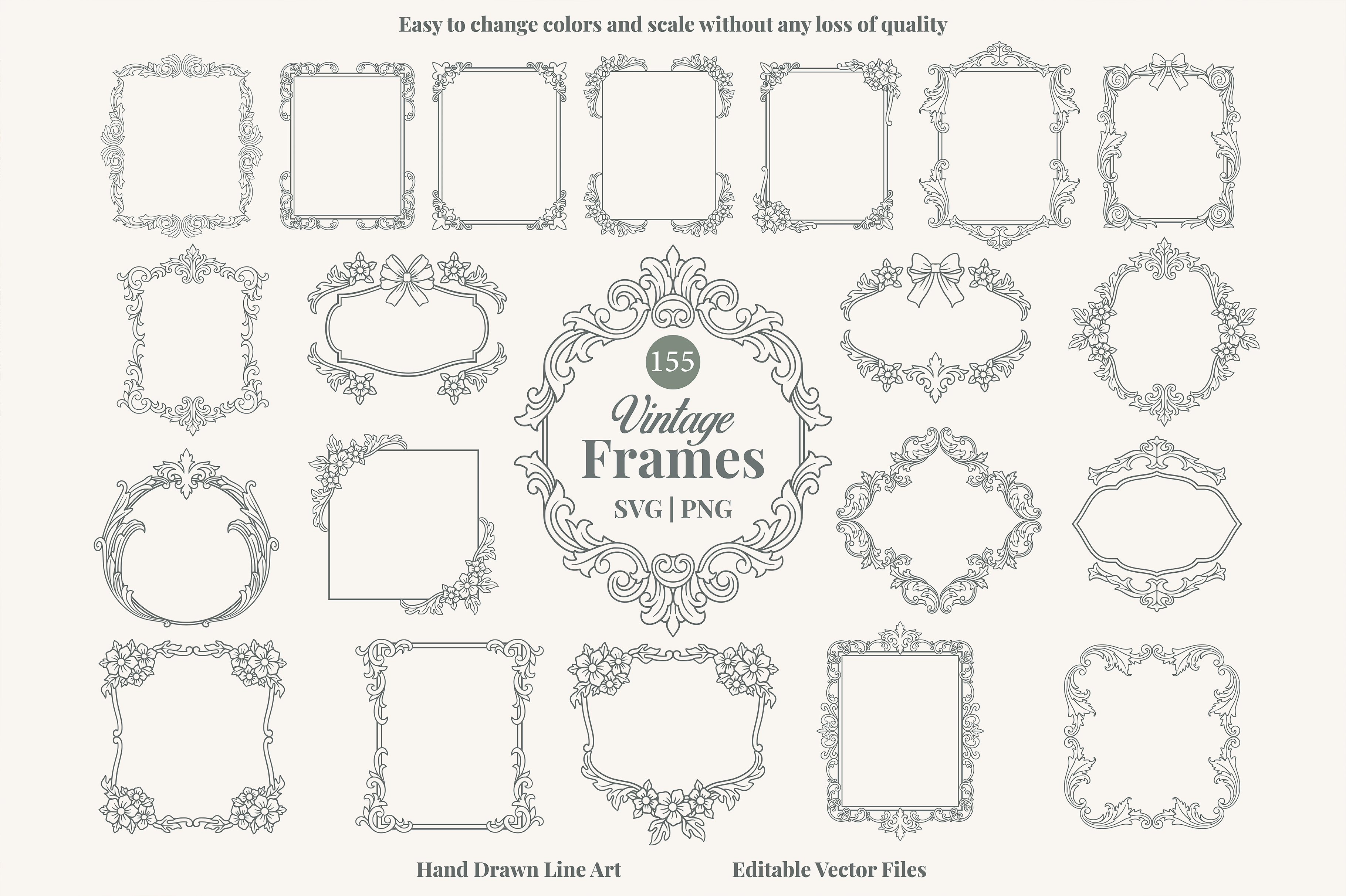 Vintage Ornamental Frame Bundle