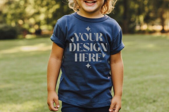 3321 Toddler Flatlay T-Shirt Mock-up Illustration Maquettes de Produits Par MocksStudio