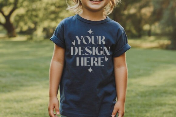 3321 Toddler Flatlay T-Shirt Mock-up Illustration Maquettes de Produits Par MocksStudio