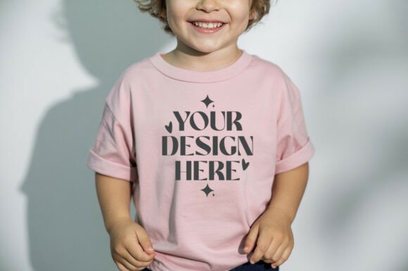 3321 Toddler Flatlay T-Shirt Mock-up Illustration Maquettes de Produits Par MocksStudio