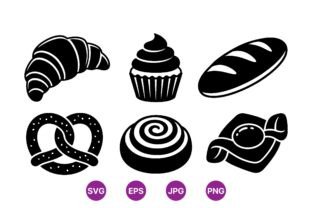 Bakery Pastry Icon Clipart Set