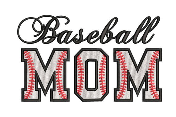Baseball Mom Embroidery Design