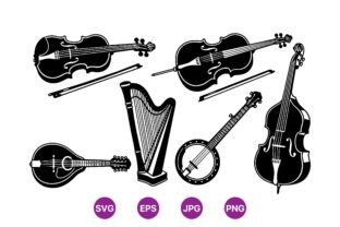 Classic String Instrument SVG Set Graphic by DesignVectx · Creative Fabrica