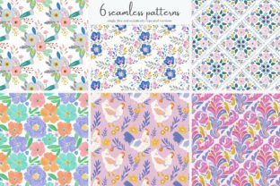 Colorful Floral Seamless Patterns Bundle Graphic by Patishop Art ...