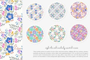 Colorful Floral Seamless Patterns Bundle Graphic by Patishop Art ...