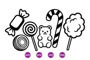 Cute Candy Line Art Icons Graphic by DesignVectx · Creative Fabrica