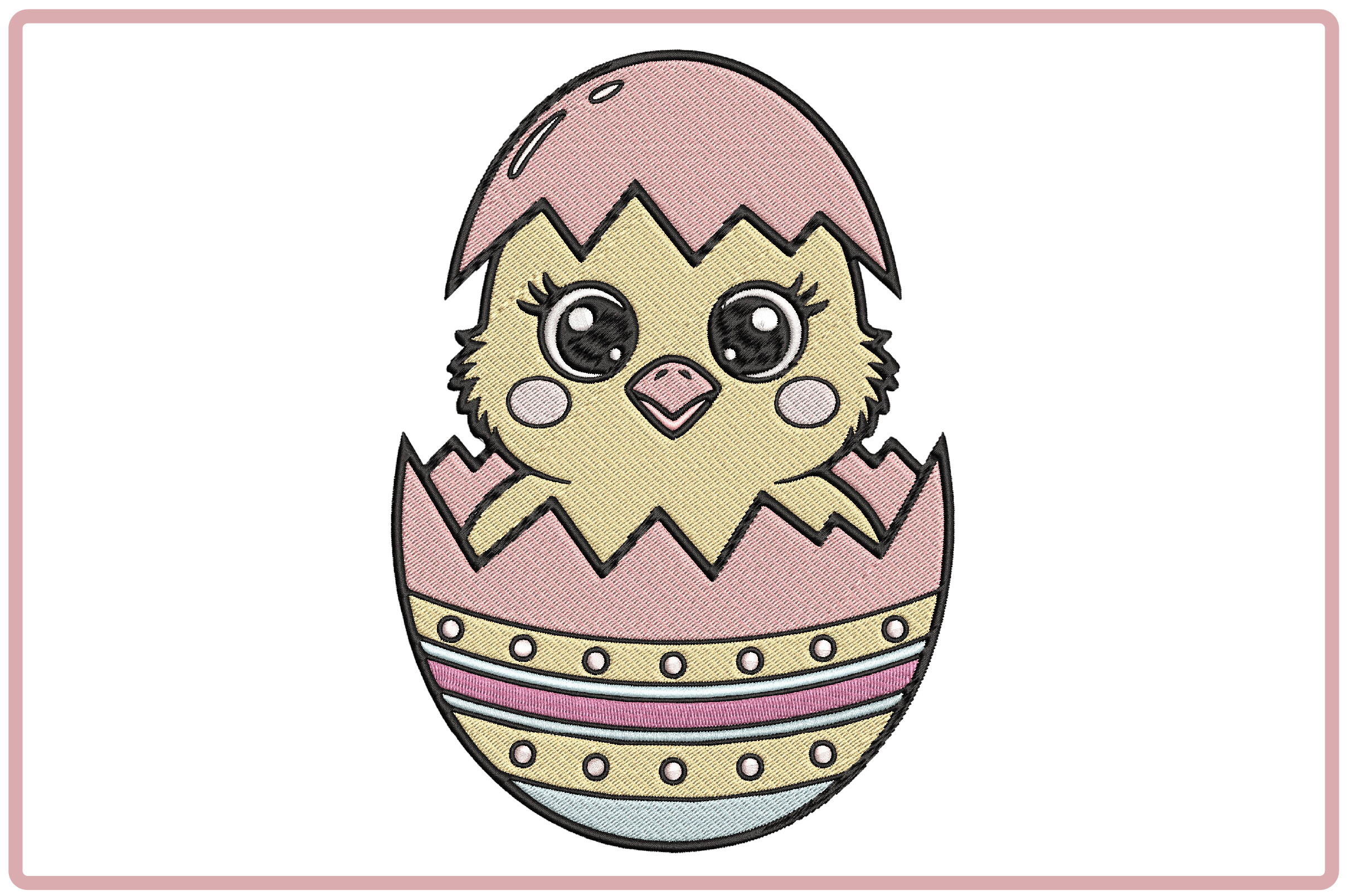 Easter Chick in Egg Embroidery Design