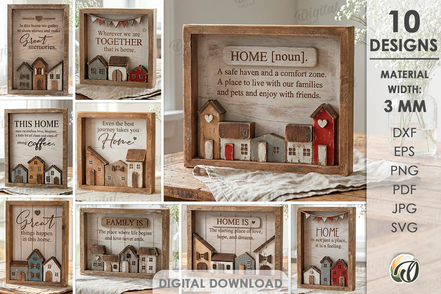Home Family Decors Bundle Laser Cut · Creative Fabrica