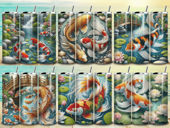 Koi Fish Tumbler Wrap Bundle