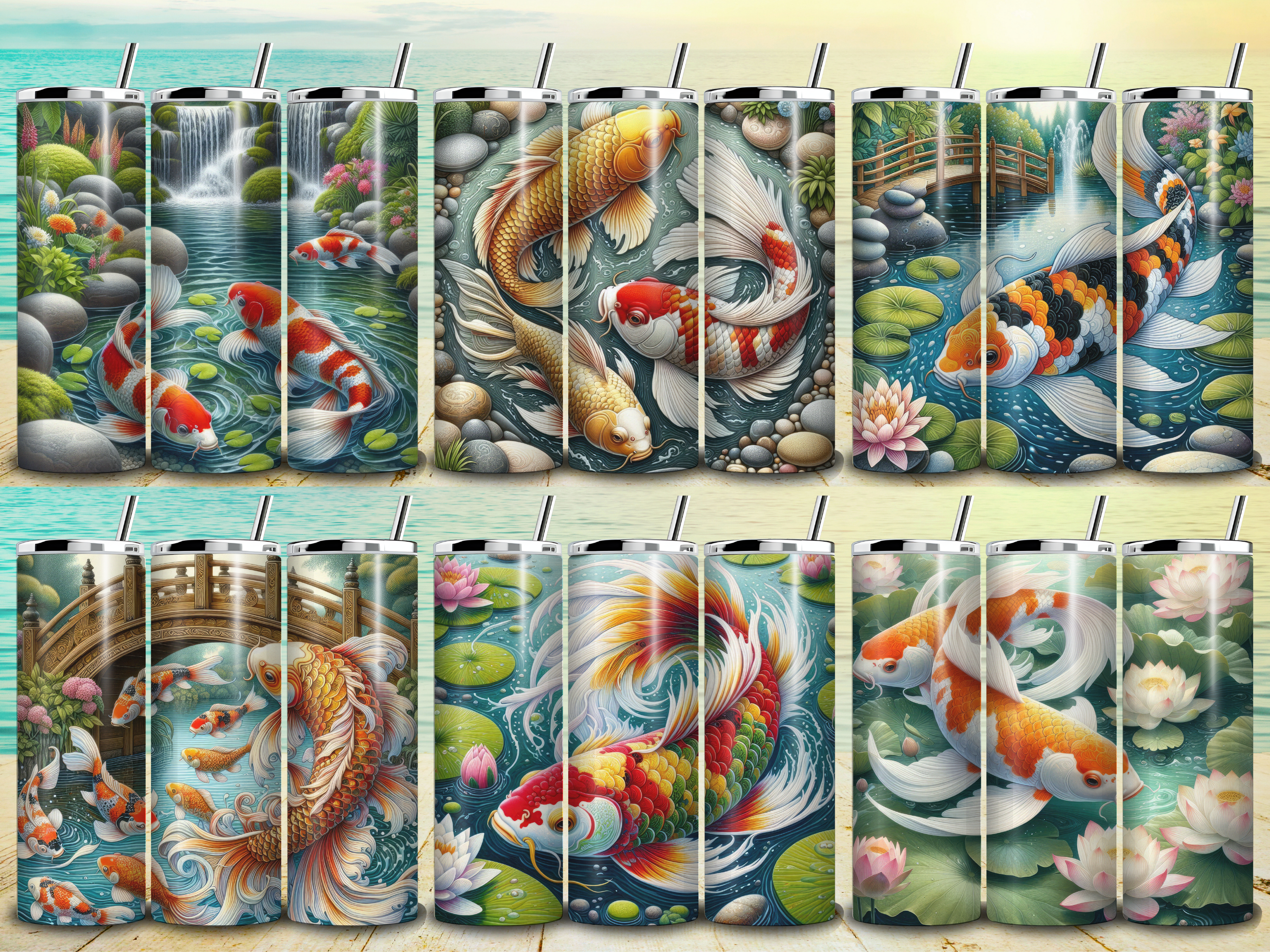 Koi Fish Tumbler Wrap Bundle
