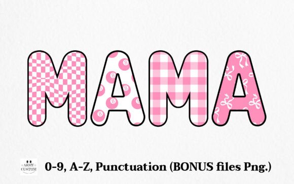 Mom Pink Font PNG with transparent background - Preview 1